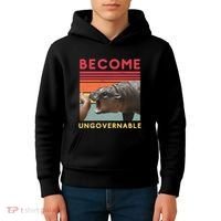 Become Ungovernable Moo Deng Hippo Kids Hoodie thumb 4