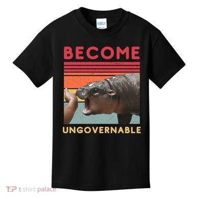 Become Ungovernable Moo Deng Hippo Kids T-Shirt