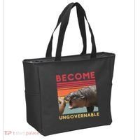 Become Ungovernable Moo Deng Hippo Tote Bag thumb 2