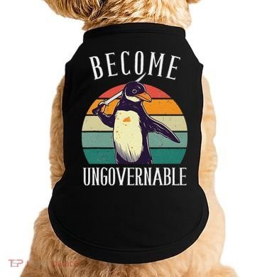 Become Ungovernable Meme Funny Penguin Meme Retro Vintage Doggie Tank