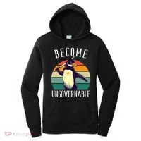 Become Ungovernable Meme Funny Penguin Women's Hoodie thumb 0