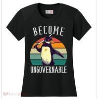 Become Ungovernable Meme Funny Penguin Women's Cooling Performance Crew T-Shirt thumb 0
