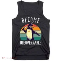 Become Ungovernable Meme Funny Penguin Tank Top thumb 0