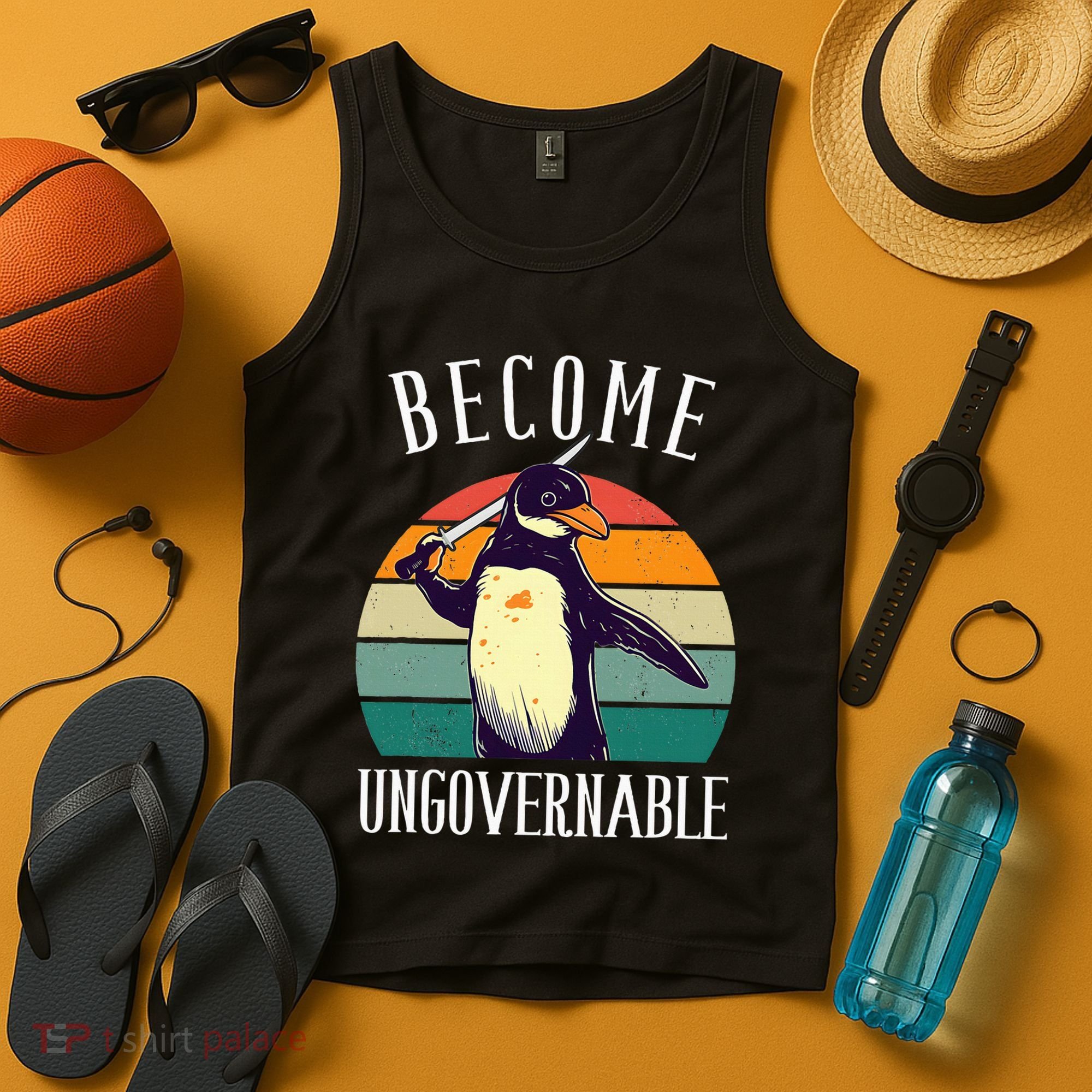 Become Ungovernable Meme Funny Penguin Tank Top