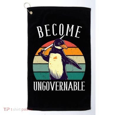 Become Ungovernable Meme Funny Penguin Golf Towel