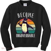Become Ungovernable Meme Funny Penguin Kids Sweatshirt thumb 0