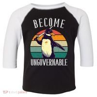 Become Ungovernable Meme Funny Penguin Toddler Fine Jersey T-Shirt thumb 0