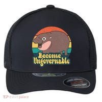 Become Ungovernable Moo Deng Humor Flexfit Unipanel Trucker Cap thumb 0