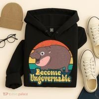 Become Ungovernable Moo Deng Humor Hoodie thumb 4