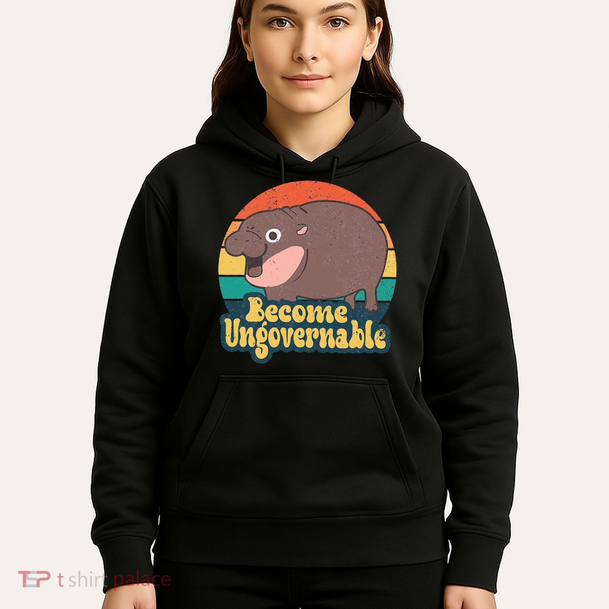Become Ungovernable Moo Deng Humor Hoodie