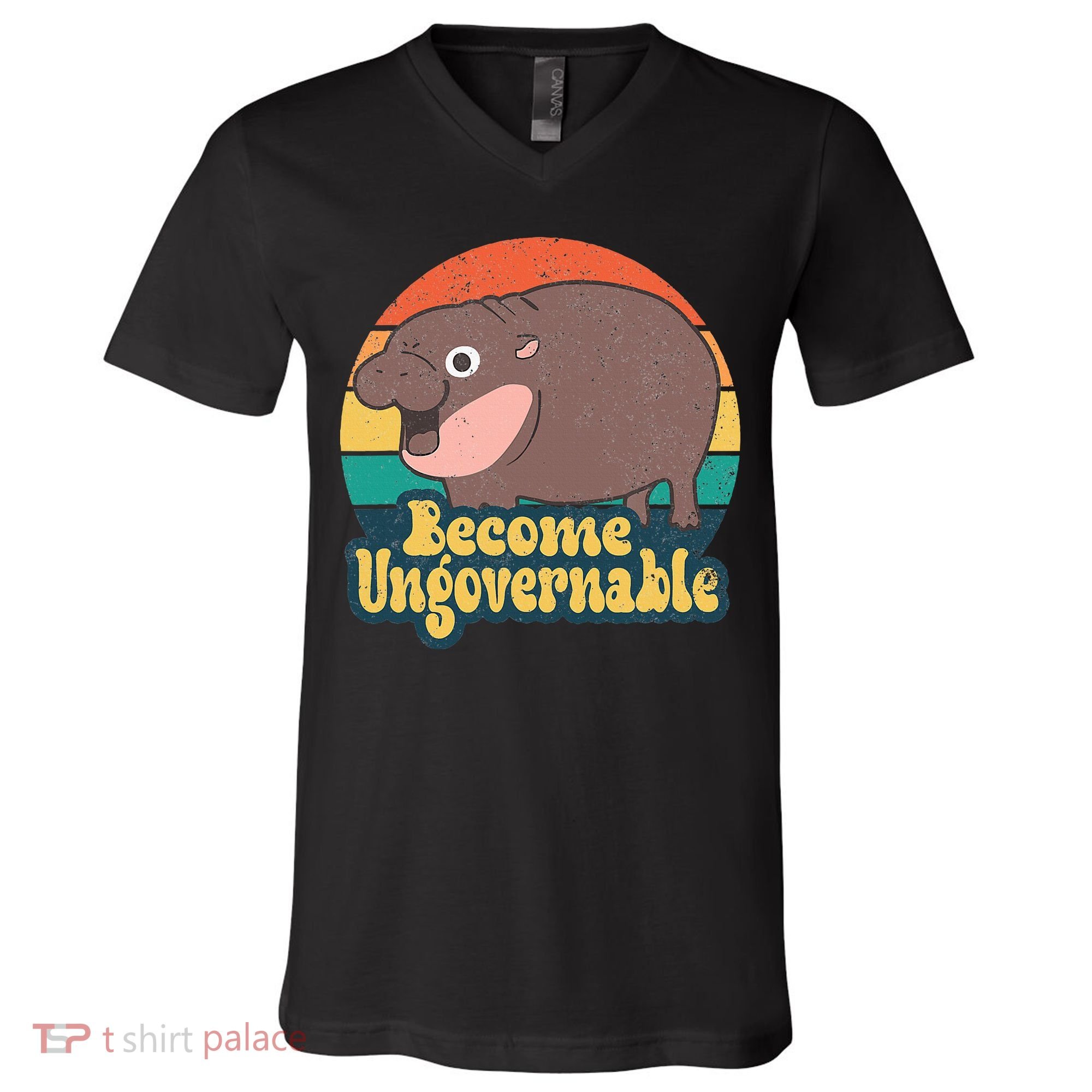 Become Ungovernable Moo Deng Humor V-Neck T-Shirt