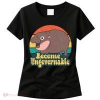 Become Ungovernable Moo Deng Humor Women's T-Shirt thumb 0