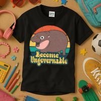 Become Ungovernable Moo Deng Humor Kids T-Shirt thumb 3