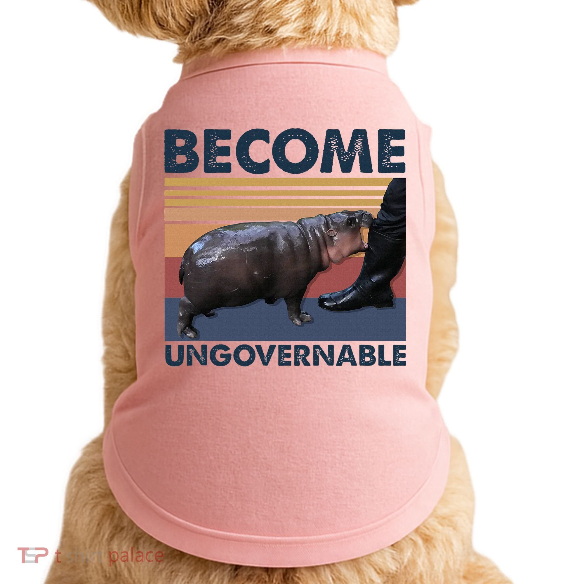 Become Ungovernable Moo Deng Cute Baby Hippo Doggie Tank