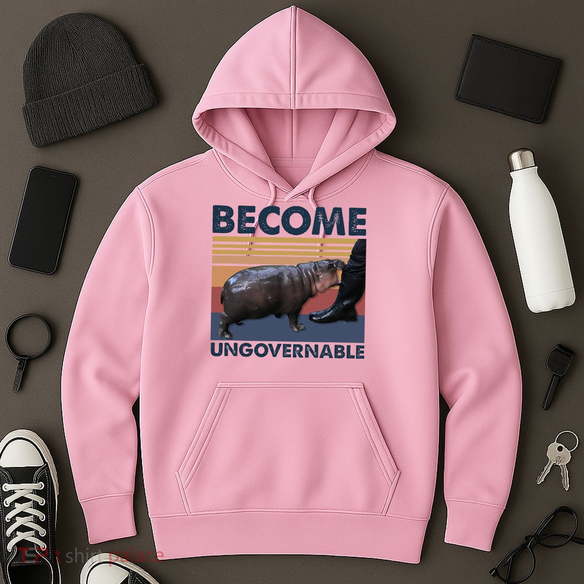 Become Ungovernable Moo Deng Cute Baby Hippo Hoodie