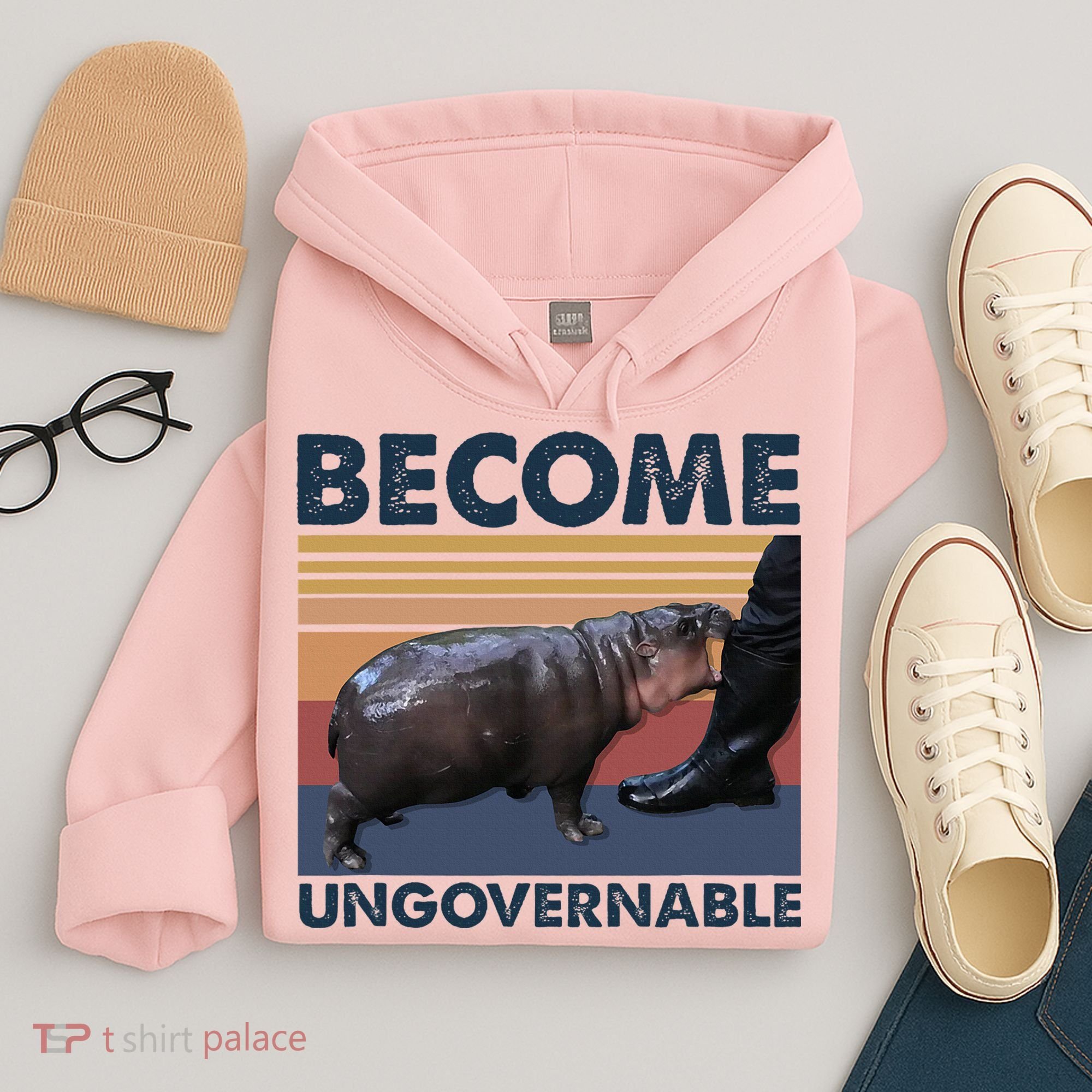 Become Ungovernable Moo Deng Cute Baby Hippo Hoodie