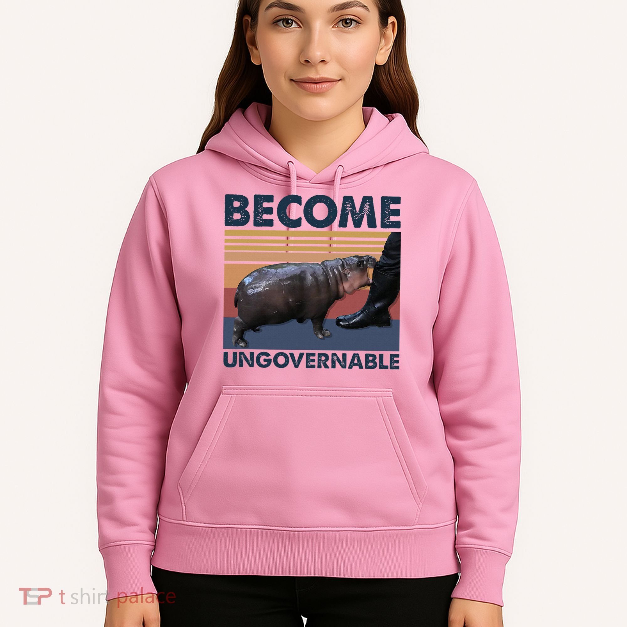 Become Ungovernable Moo Deng Cute Baby Hippo Hoodie