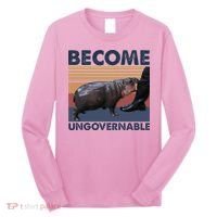 Become Ungovernable Moo Deng Cute Baby Hippo Long Sleeve Shirt thumb 0
