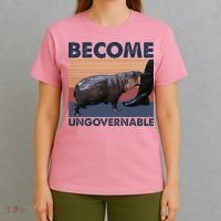 Become Ungovernable Moo Deng Cute Baby Hippo T-Shirt thumb 4