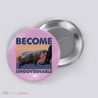 Become Ungovernable Moo Deng Cute Baby Hippo Button thumb 0