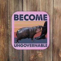 Become Ungovernable Moo Deng Cute Baby Hippo Coaster thumb 0
