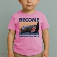 Become Ungovernable Moo Deng Cute Baby Hippo Toddler T-Shirt thumb 2