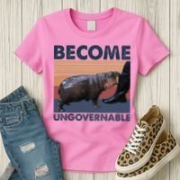 Become Ungovernable Moo Deng Cute Baby Hippo Women's T-Shirt thumb 3