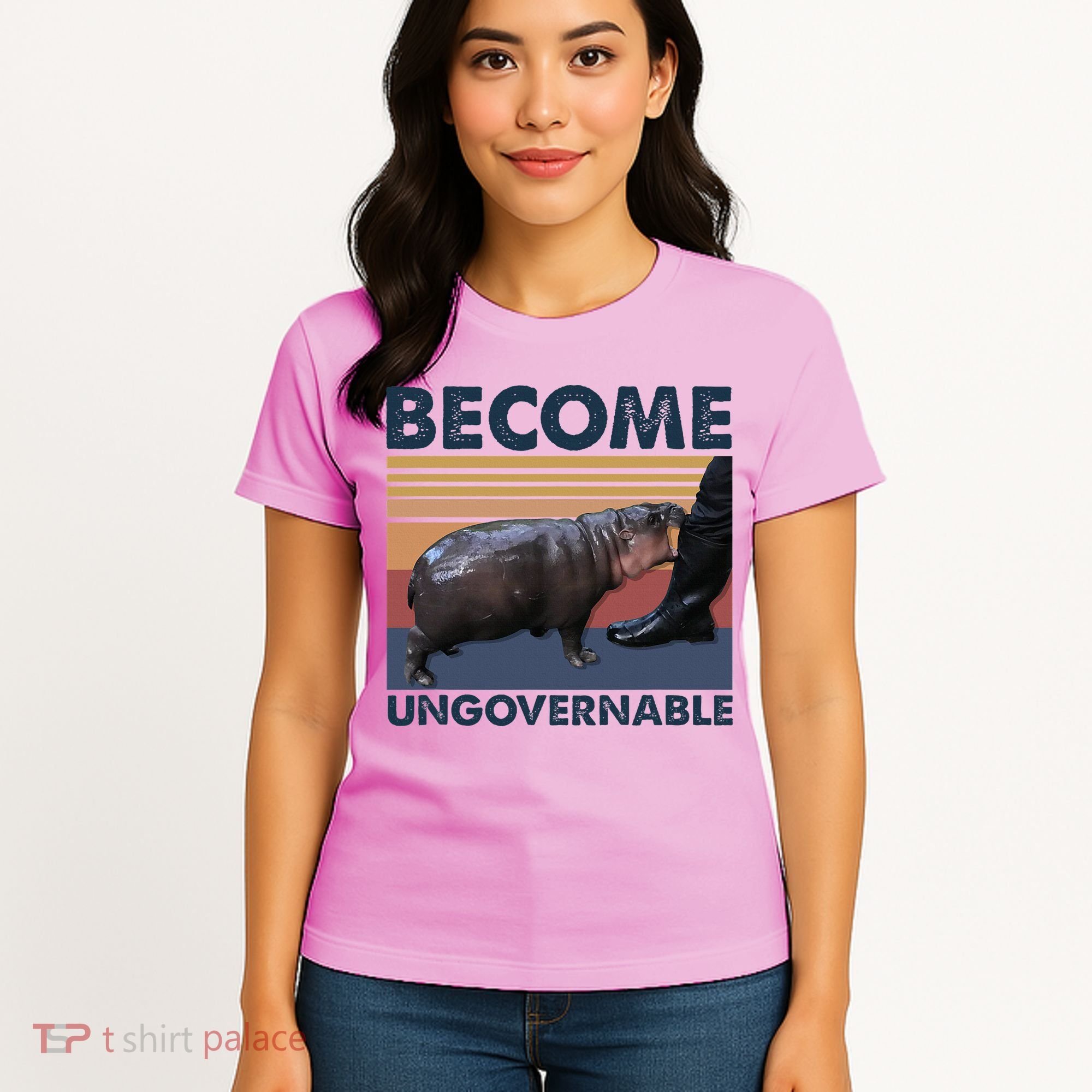 Become Ungovernable Moo Deng Cute Baby Hippo Women's T-Shirt