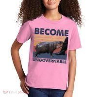 Become Ungovernable Moo Deng Cute Baby Hippo Kids T-Shirt thumb 2