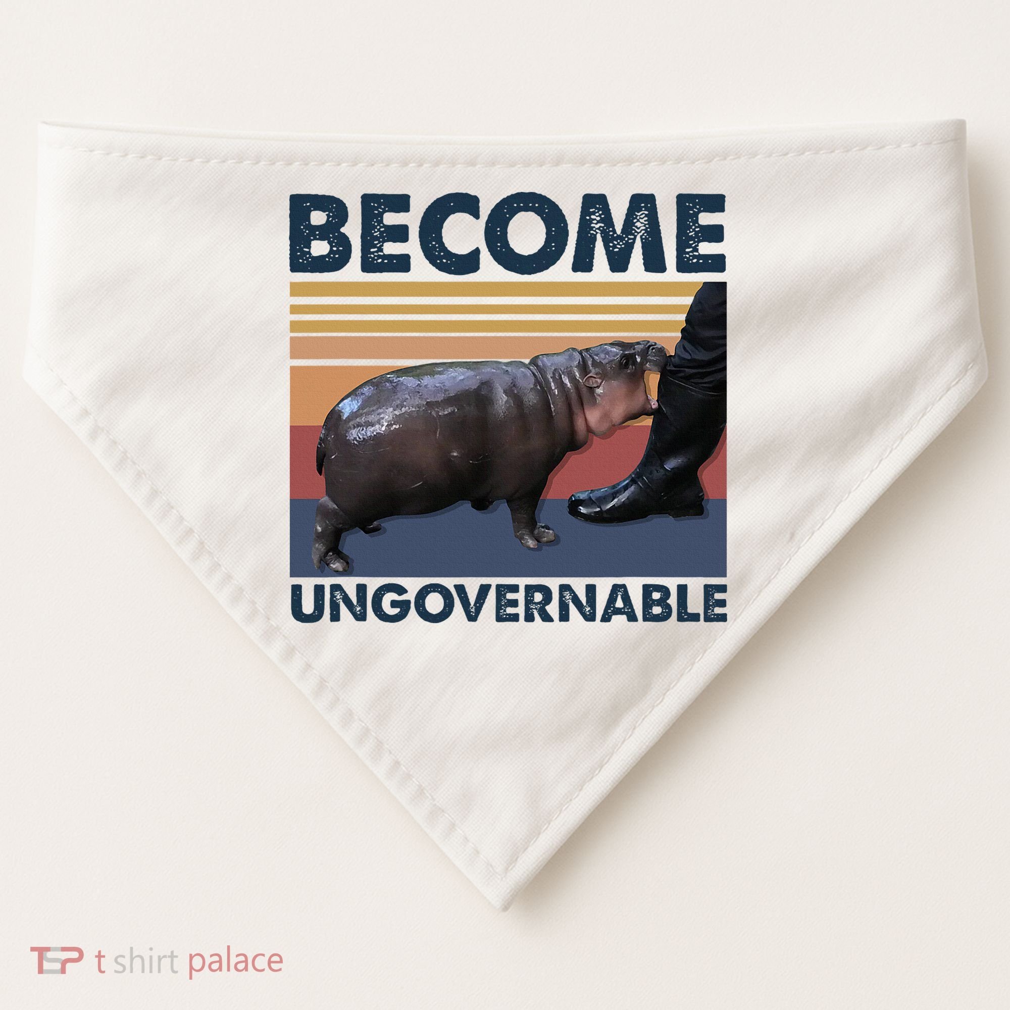 Become Ungovernable Moo Deng Cute Baby Hippo USA-Made Doggie Bandana