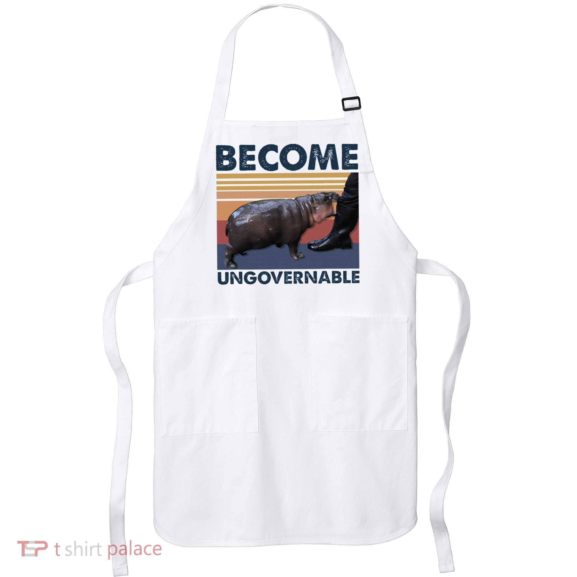 Become Ungovernable Moo Deng Cute Baby Hippo Apron
