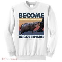 Become Ungovernable Moo Deng Cute Baby Hippo Sweatshirt thumb 0