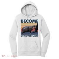 Become Ungovernable Moo Deng Cute Baby Hippo Women's Hoodie thumb 0