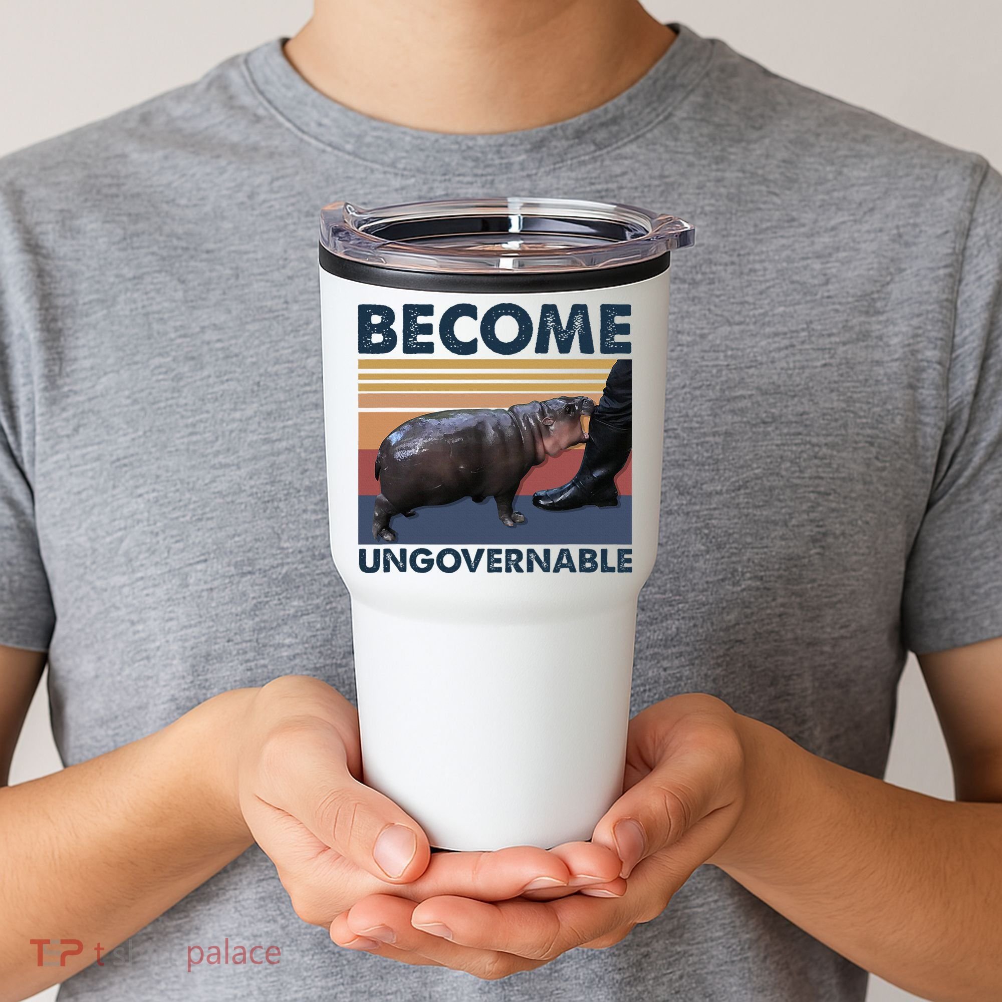 Become Ungovernable Moo Deng Cute Baby Hippo Tumbler