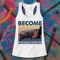 Become Ungovernable Moo Deng Cute Baby Hippo Women's Tank Top thumb 3