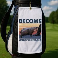 Become Ungovernable Moo Deng Cute Baby Hippo Golf Towel thumb 2