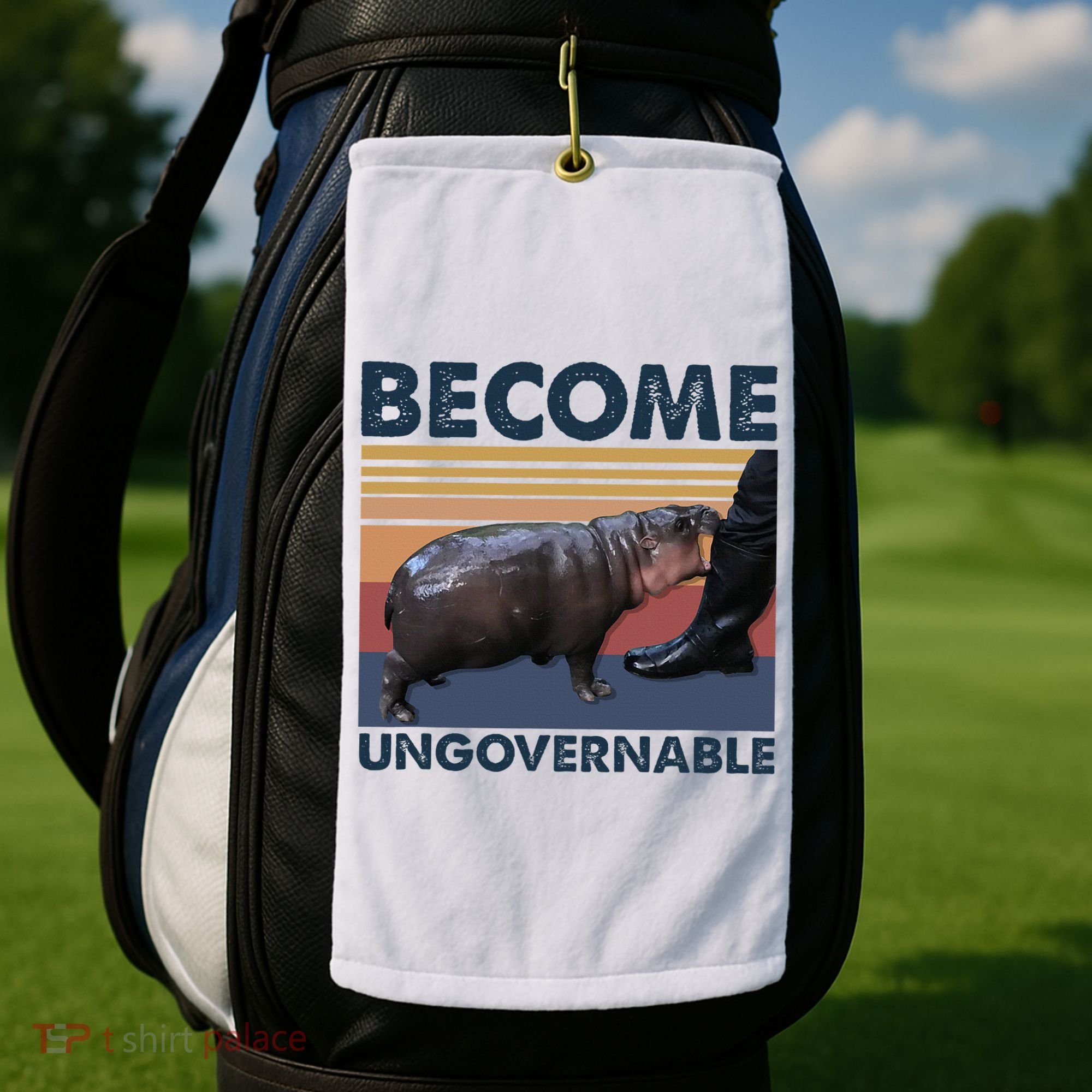 Become Ungovernable Moo Deng Cute Baby Hippo Golf Towel