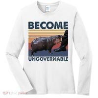 Become Ungovernable Moo Deng Cute Baby Hippo Women's Long Sleeve Shirt thumb 0