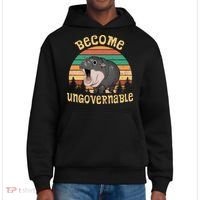 Become Ungovernable Moo Deng Baby Pygmy Hippo District V.I.T. Heavyweight Hoodie thumb 0