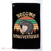 Become Ungovernable Moo Deng Baby Pygmy Hippo Golf Towel thumb 0