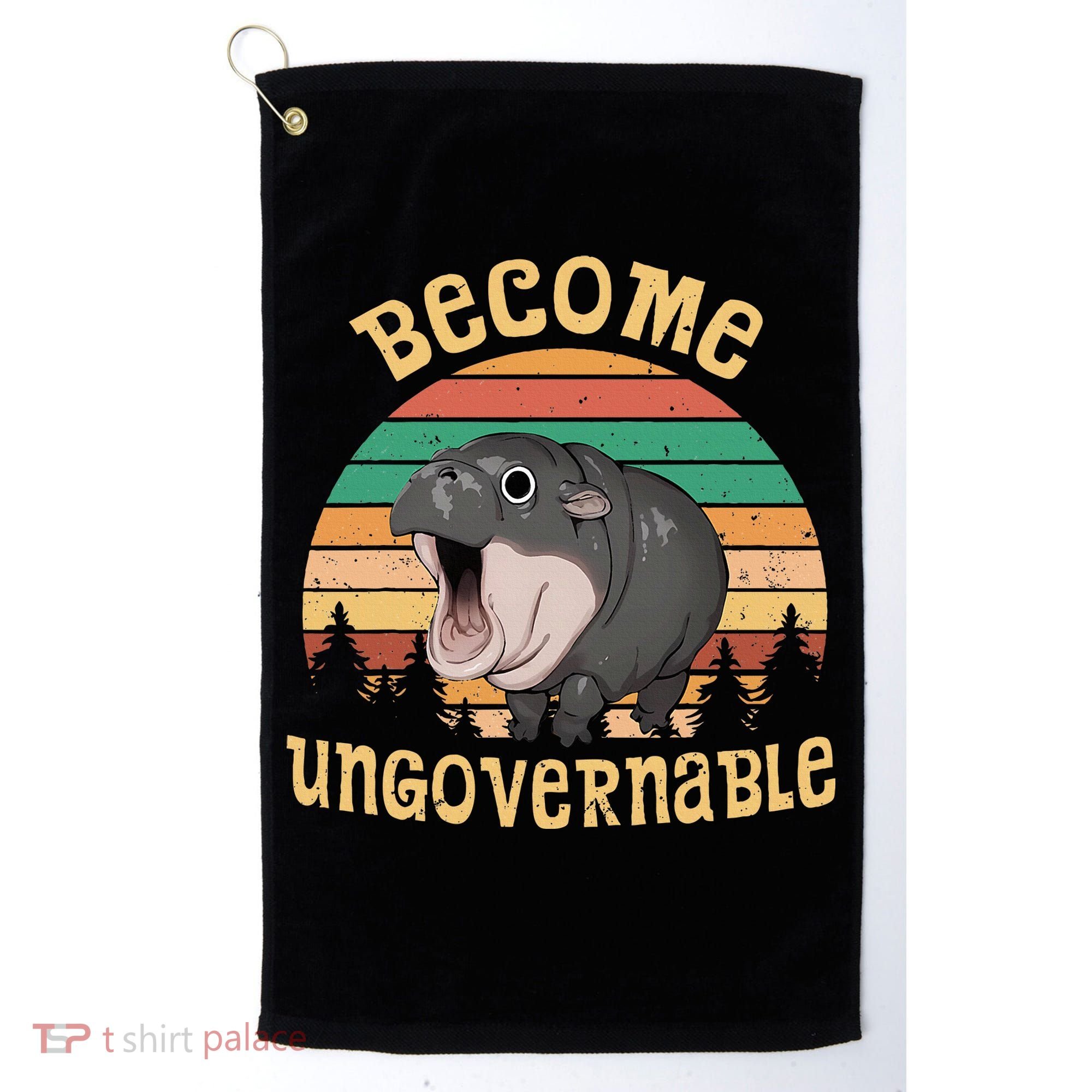 Become Ungovernable Moo Deng Baby Pygmy Hippo Golf Towel