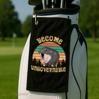Become Ungovernable Moo Deng Baby Pygmy Hippo Golf Towel thumb 2
