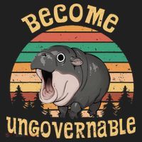 Become Ungovernable Moo Deng Baby Pygmy Hippo Golf Towel thumb 3