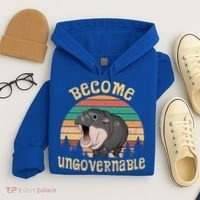 Become Ungovernable Moo Deng Baby Pygmy Hippo Hoodie thumb 4
