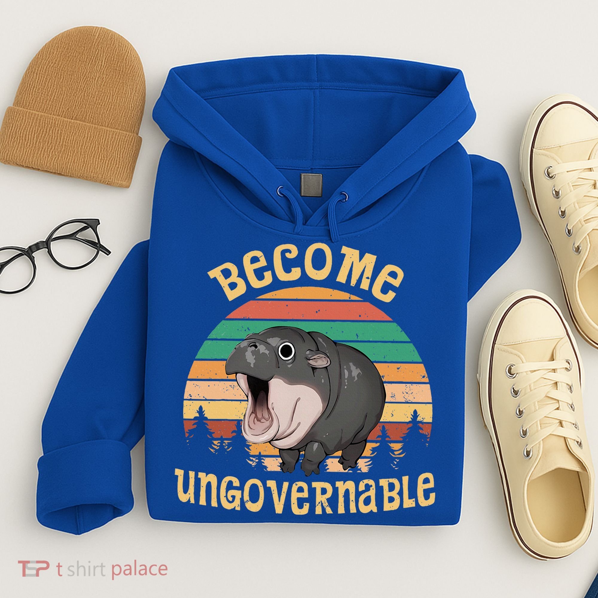 Become Ungovernable Moo Deng Baby Pygmy Hippo Hoodie