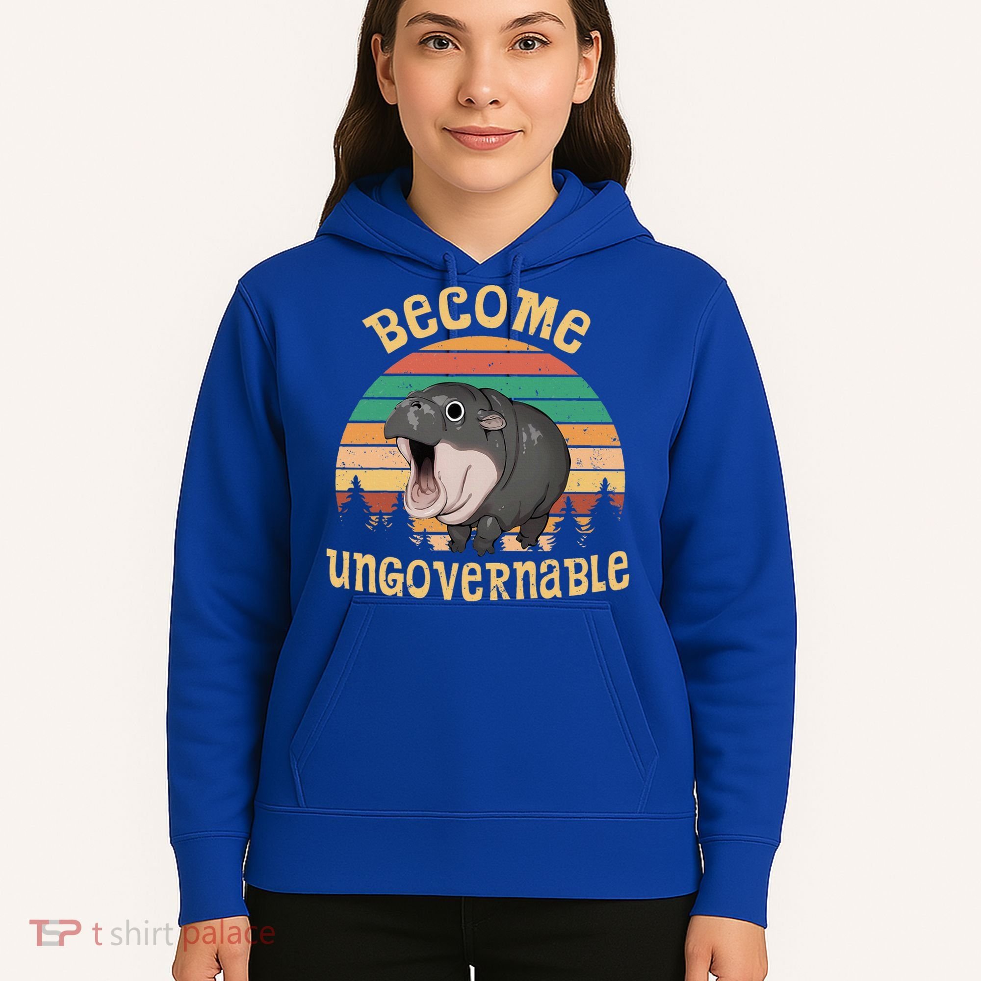 Become Ungovernable Moo Deng Baby Pygmy Hippo Hoodie