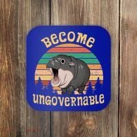 Become Ungovernable Moo Deng Baby Pygmy Hippo Coaster thumb 0