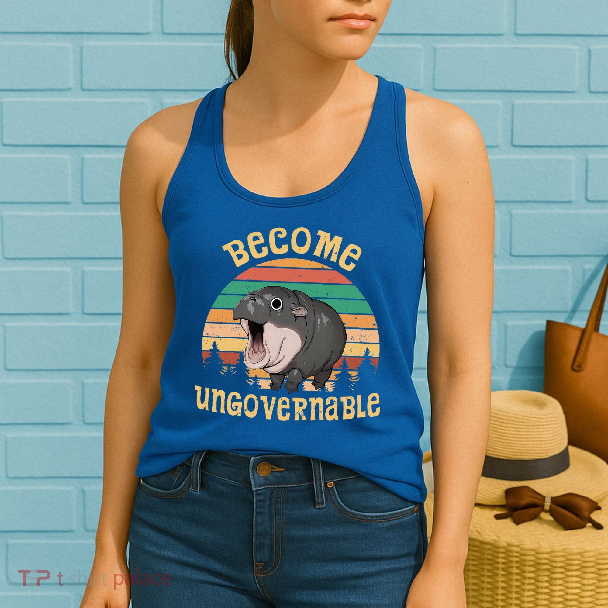 Become Ungovernable Moo Deng Baby Pygmy Hippo Women's Tank Top