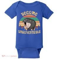 Become Ungovernable Moo Deng Baby Pygmy Hippo Baby Bodysuit thumb 0