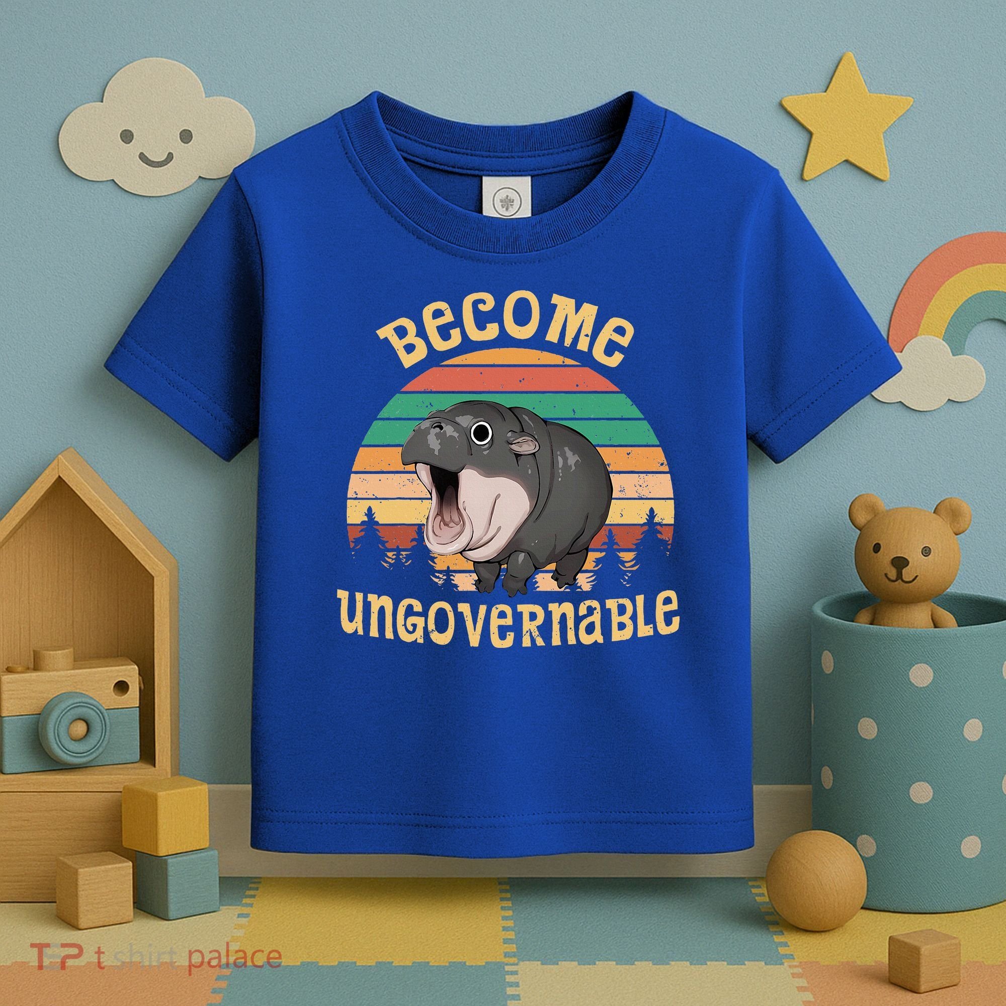 Become Ungovernable Moo Deng Baby Pygmy Hippo Toddler T-Shirt